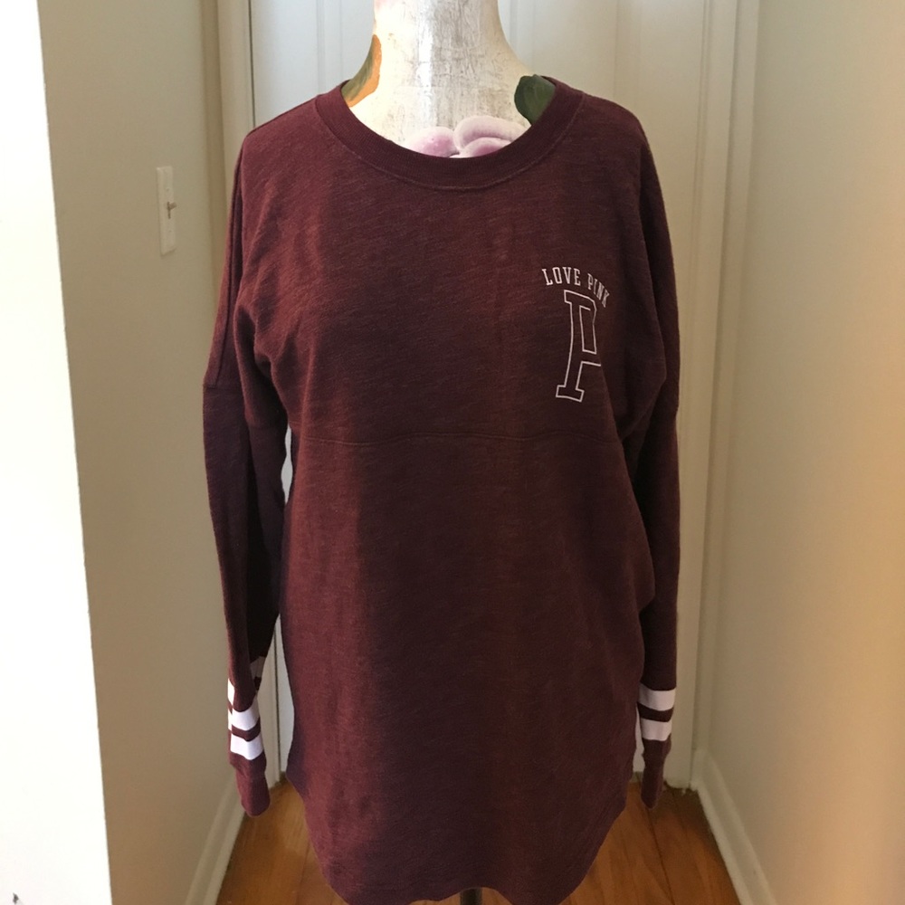 Victoria's Secret maroon varsity crew neck